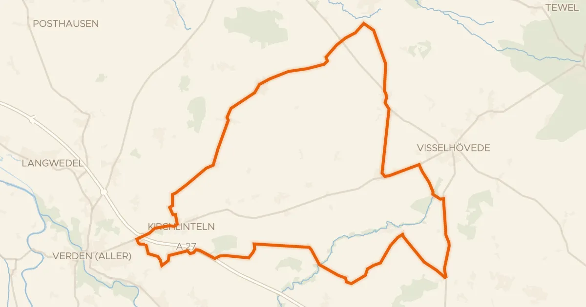 Map of the cycling route Rondje Hühnermoor en Mausohrjagdgebiet Lindhoop