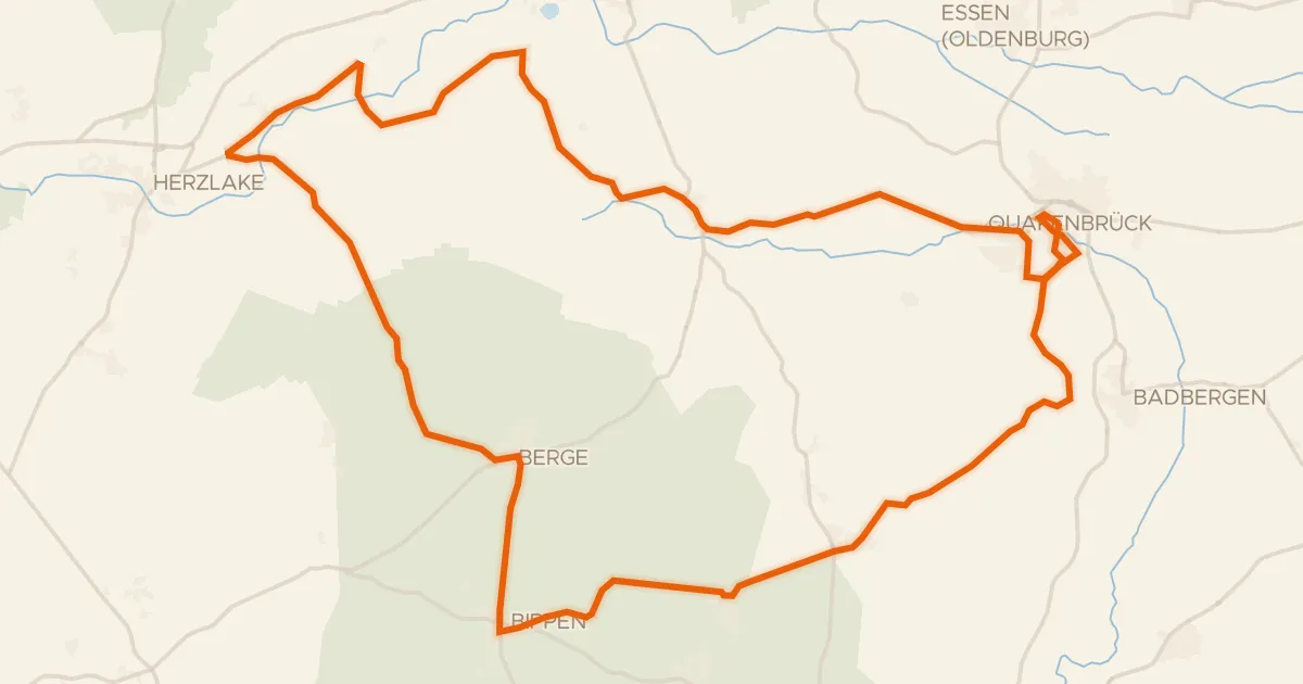 Map of the cycling route Rondje Hahnenmoor en Hase