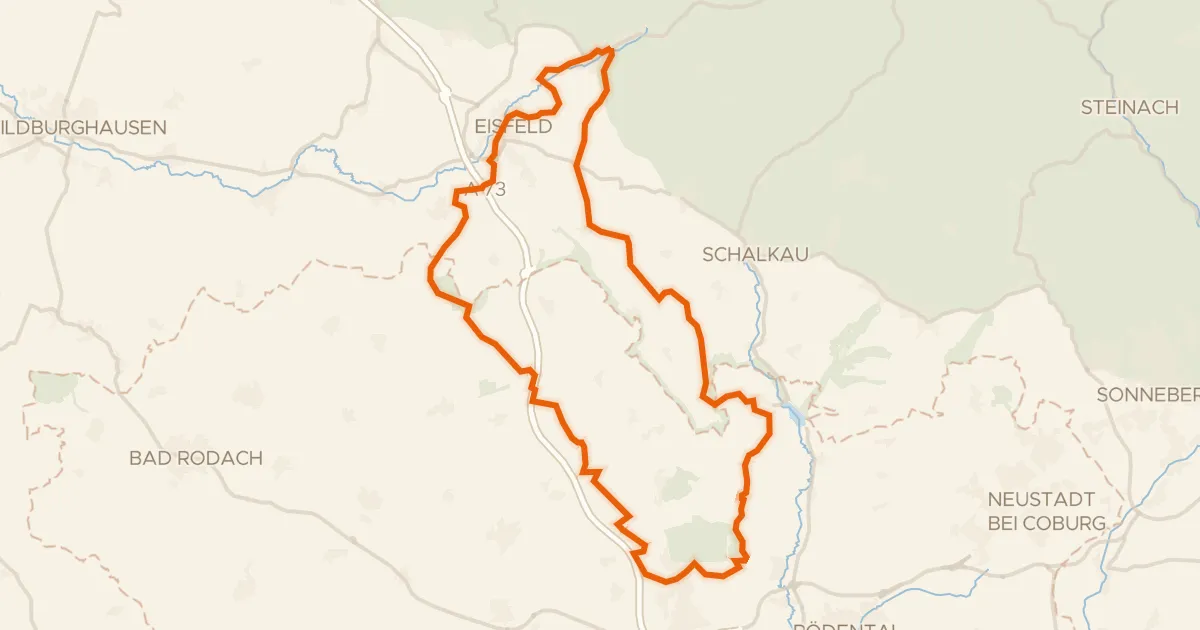 Kaart van de fietsroute Rondje Eisfelder Schloss en Naturwaldreservat Schwengbrunn