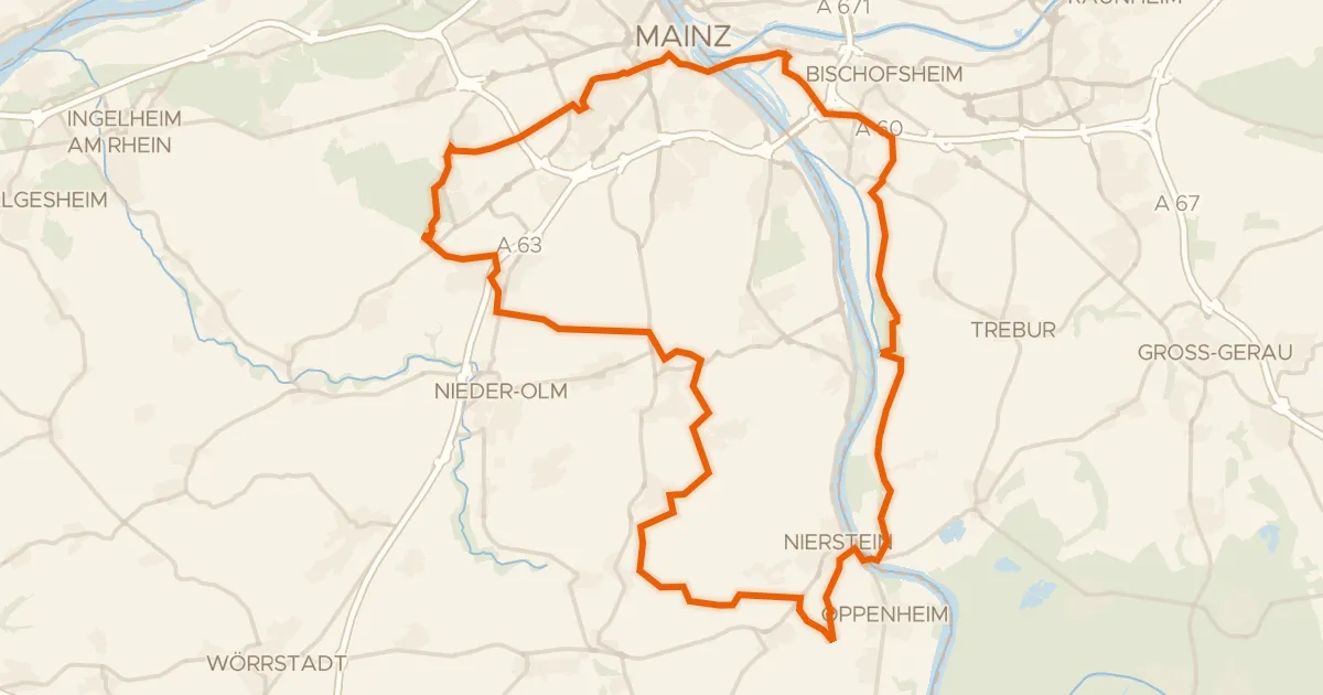 Kaart van de fietsroute Rondje Zitadelle en Auenwald Hohenaue