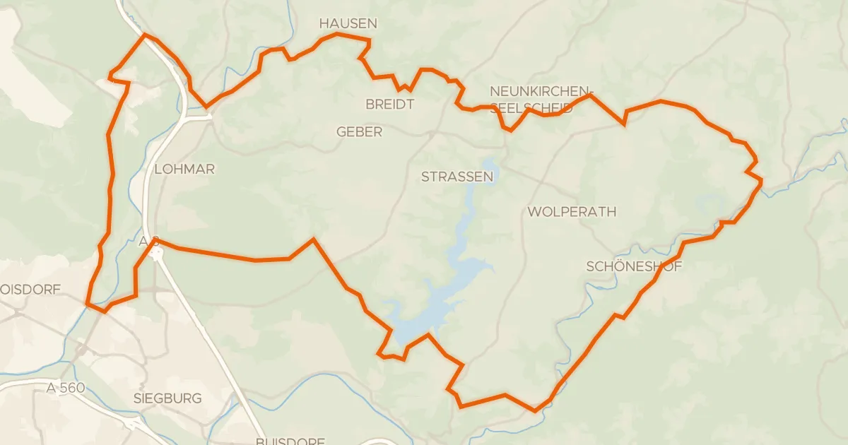 Kaart van de fietsroute Rondje Burg Herrnstein en Naafbachtal