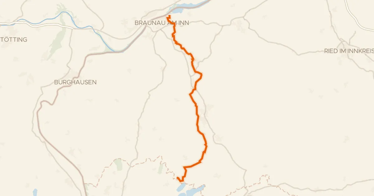 Kaart van de fietsroute Mattigtalweg
