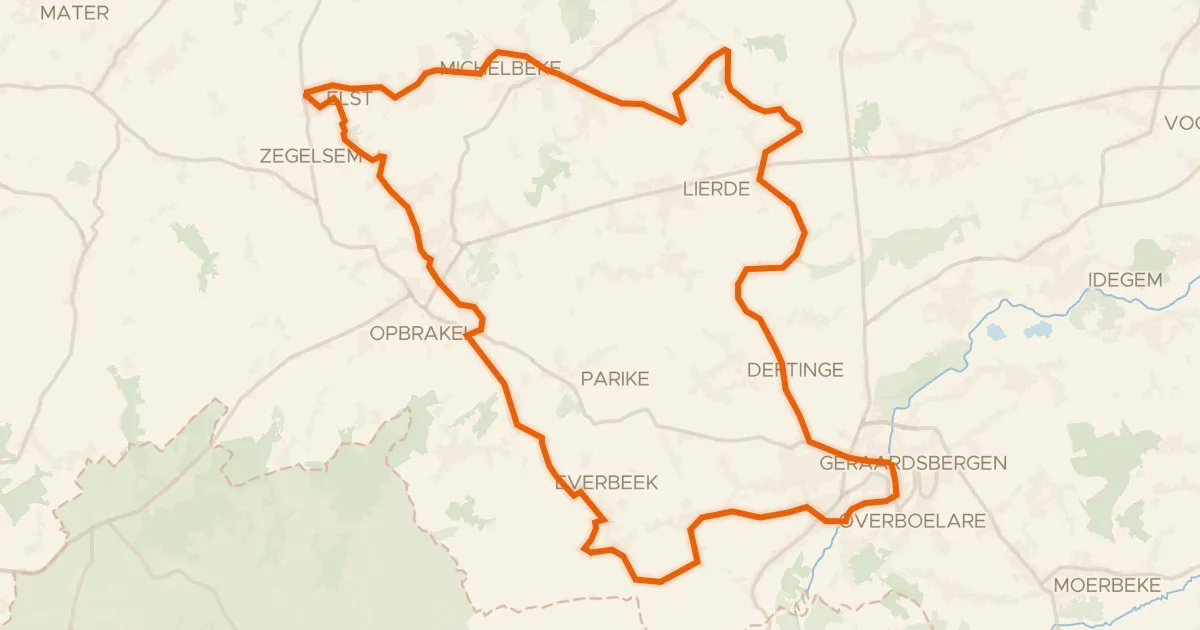 Map of the cycling route Plan Bier - De Graal Fietsroute