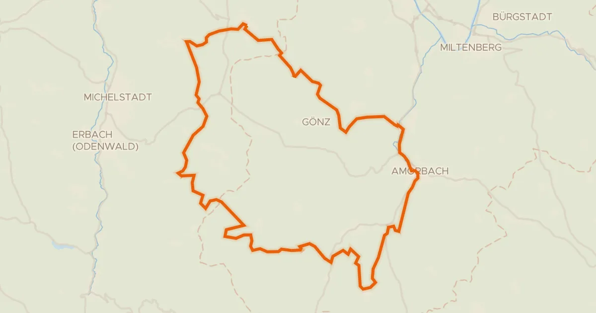 Map of the cycling route Rondje Schloß Amorbach en Mud