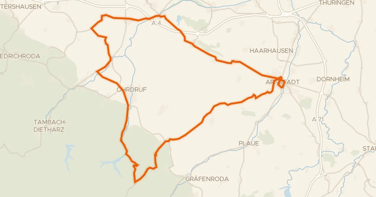 Map of the cycling route Rondje langs de Gera en Ohra