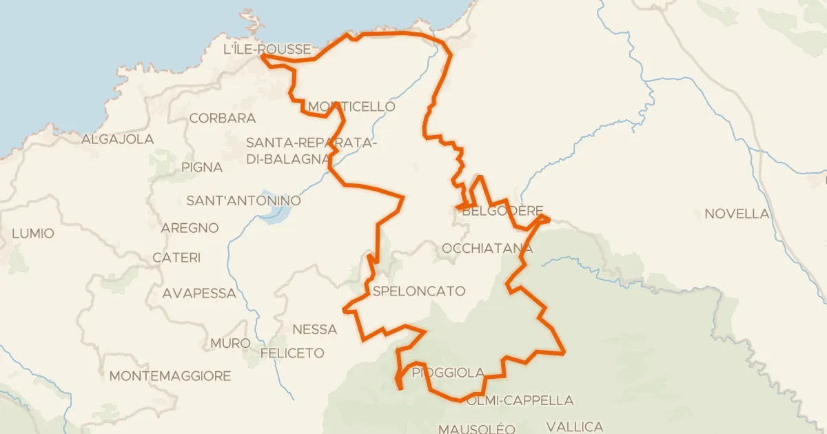 Map of the cycling route Col de Battaglia