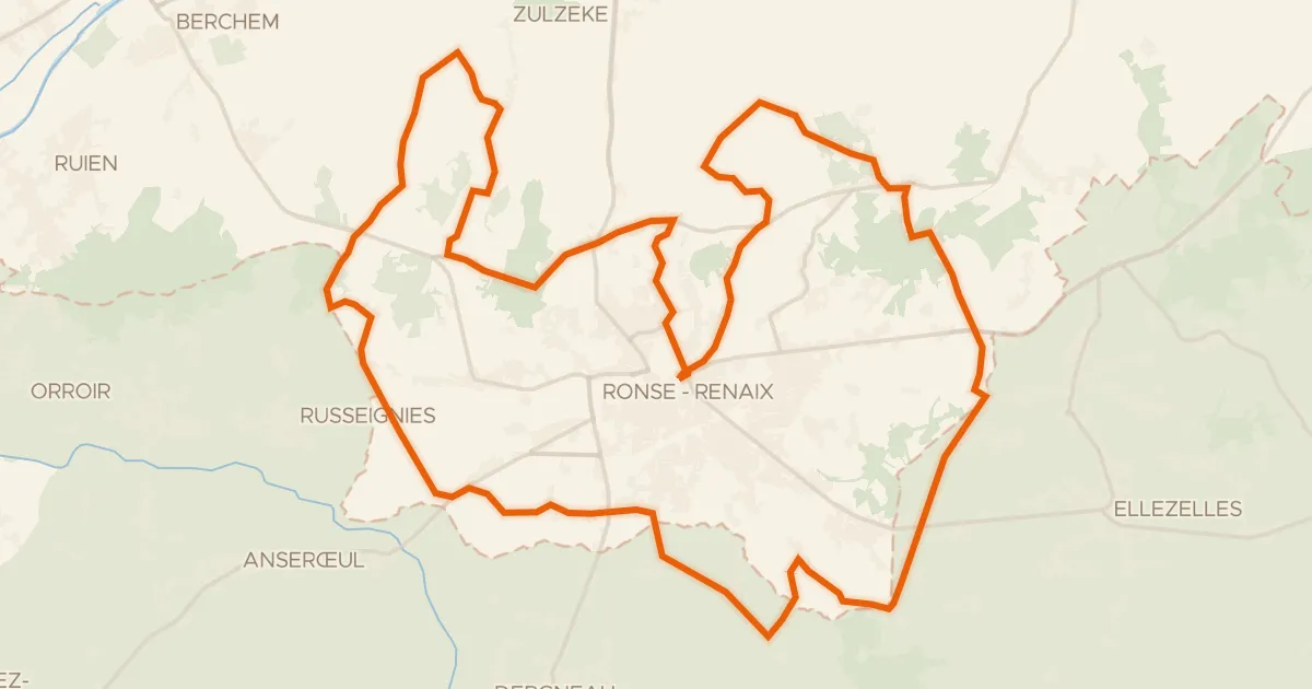 Map of the cycling route Hermesroute