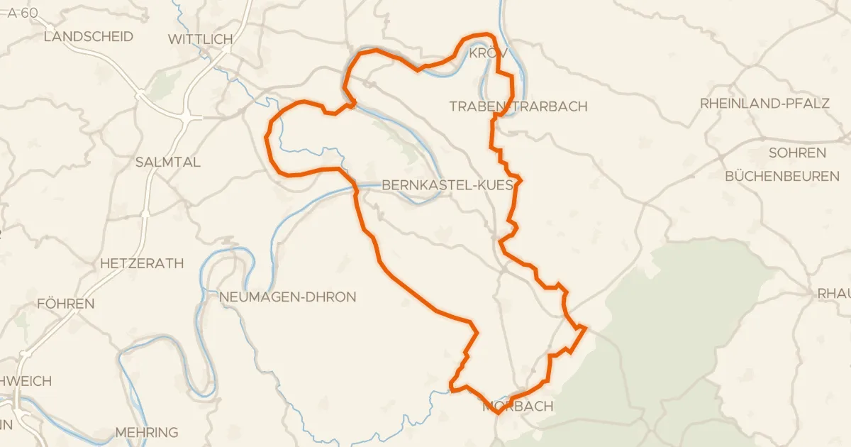 Kaart van de fietsroute Rondje Festung Mont Royal en Mosel