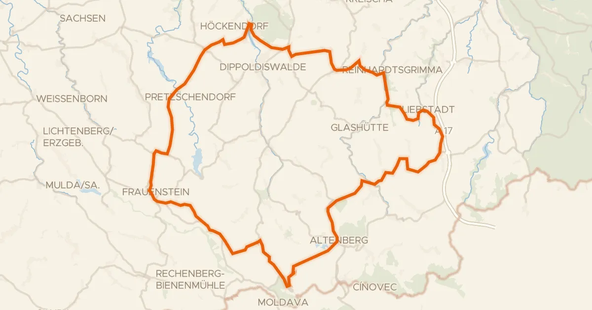 Kaart van de fietsroute Rondje Wasserburg Ruppendorf en Schloss Frauenstein
