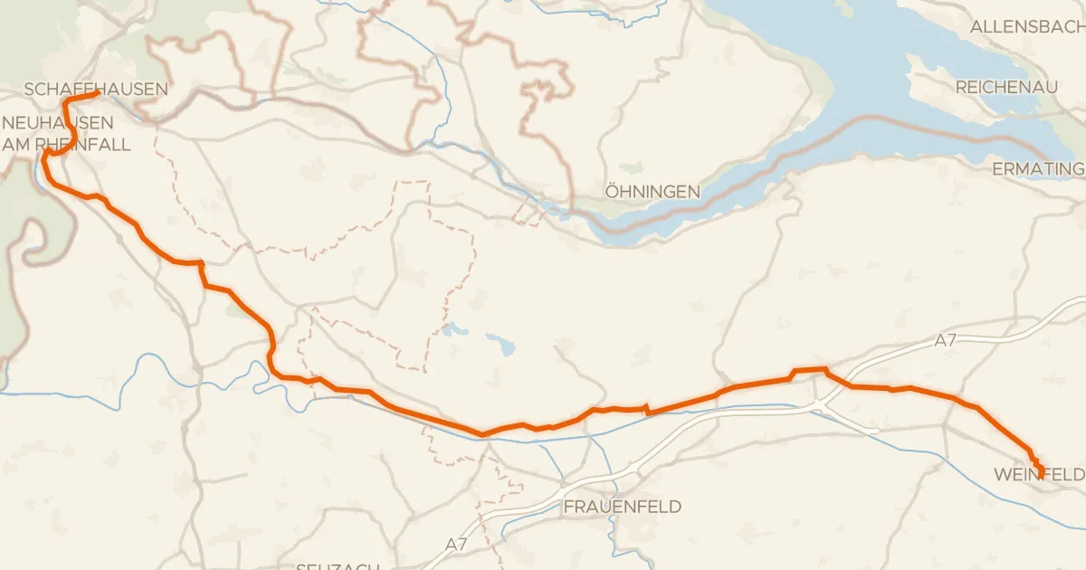 Map of the cycling route Ostschweizer Wein-Route