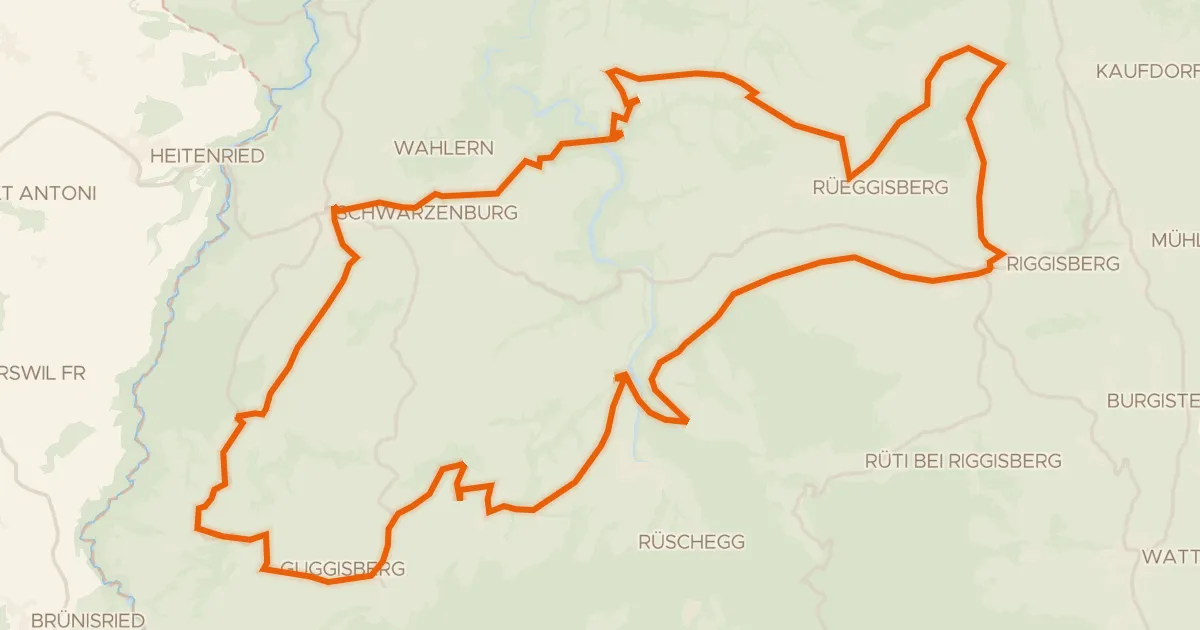 Kaart van de fietsroute Sagenroute Gantrisch