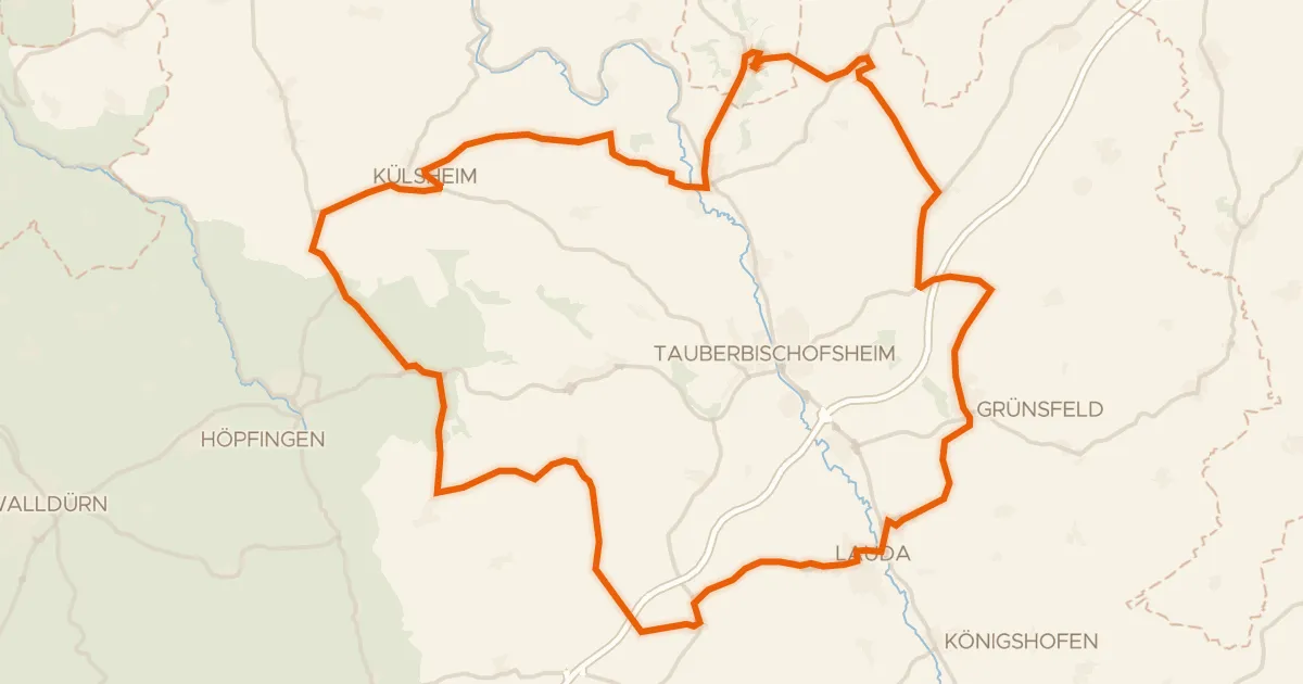 Map of the cycling route Rondje Burgruine Schweinberg en Schloss Külsheim