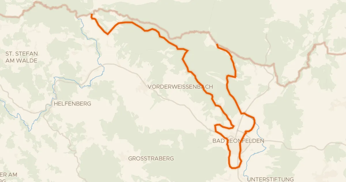 Map of the cycling route S20, Sternwald Grenzland Runde