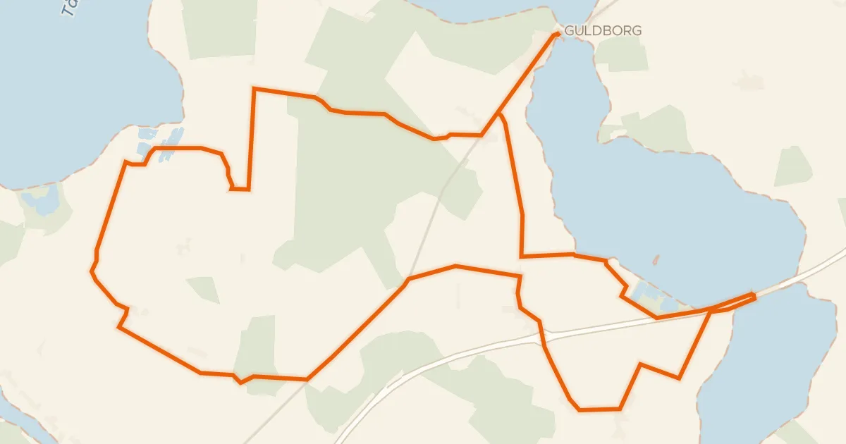 Kaart van de fietsroute Fuglenes fristeder