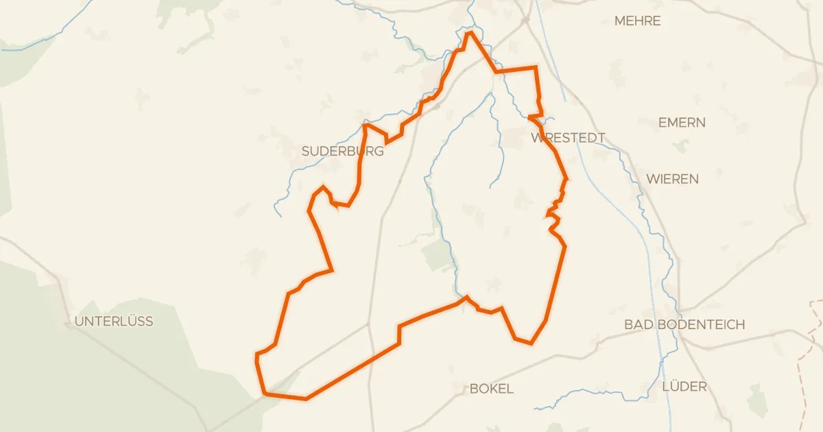 Kaart van de fietsroute Rondje Bornbachtal en Stederau