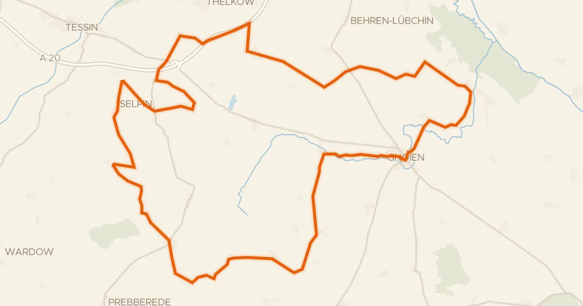 Kaart van de fietsroute Rondje Warbel en Sandsee