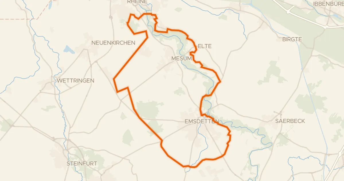 Kaart van de fietsroute Rondje Elter Fischteiche en Waldhügel
