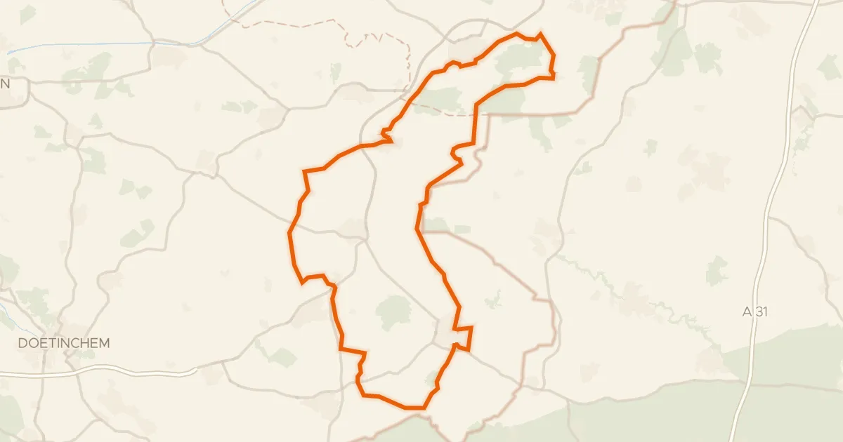 Kaart van de fietsroute Rondje De Korenbloem en Bekendelle