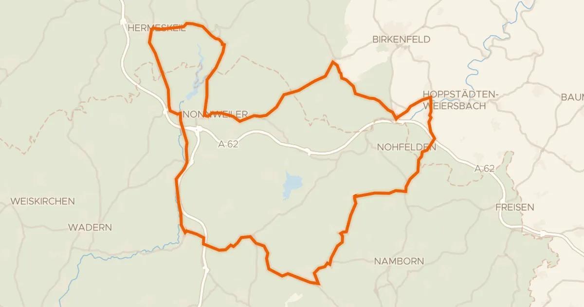 Kaart van de fietsroute Rondje Moosbruch en Saar-Hunsrück