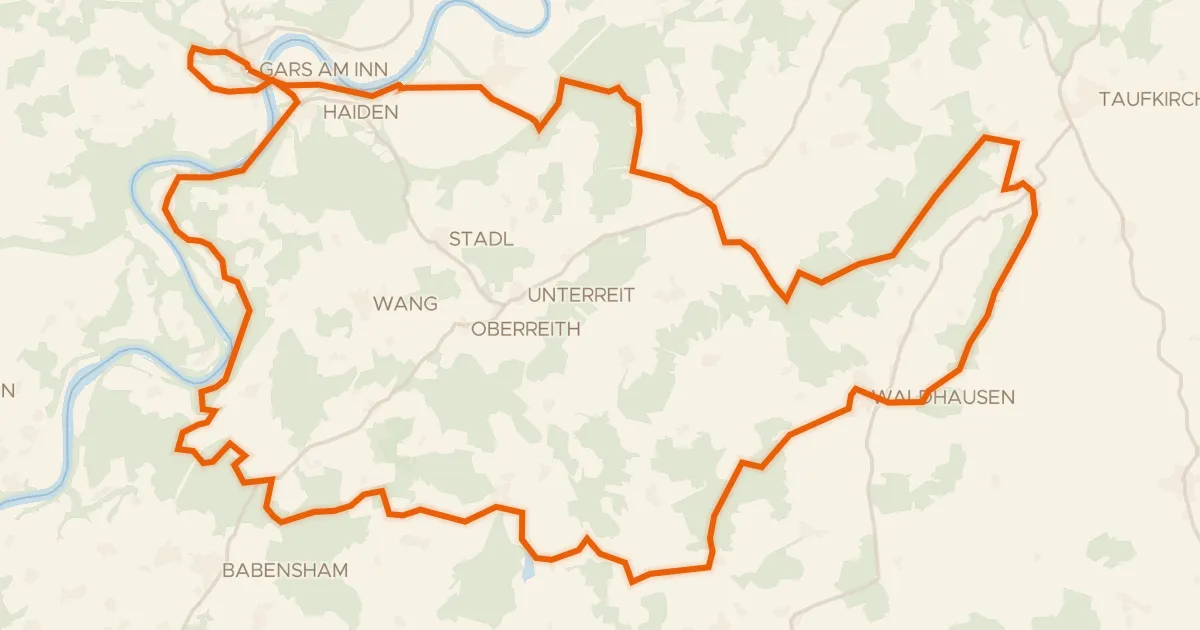 Map of the cycling route Rondje Eichenau en de Inn