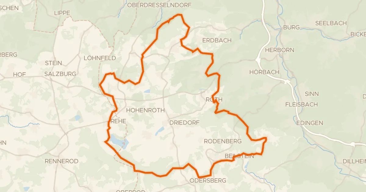 Kaart van de fietsroute Rondje Burg Greifenstein en Burg Lichtenstein