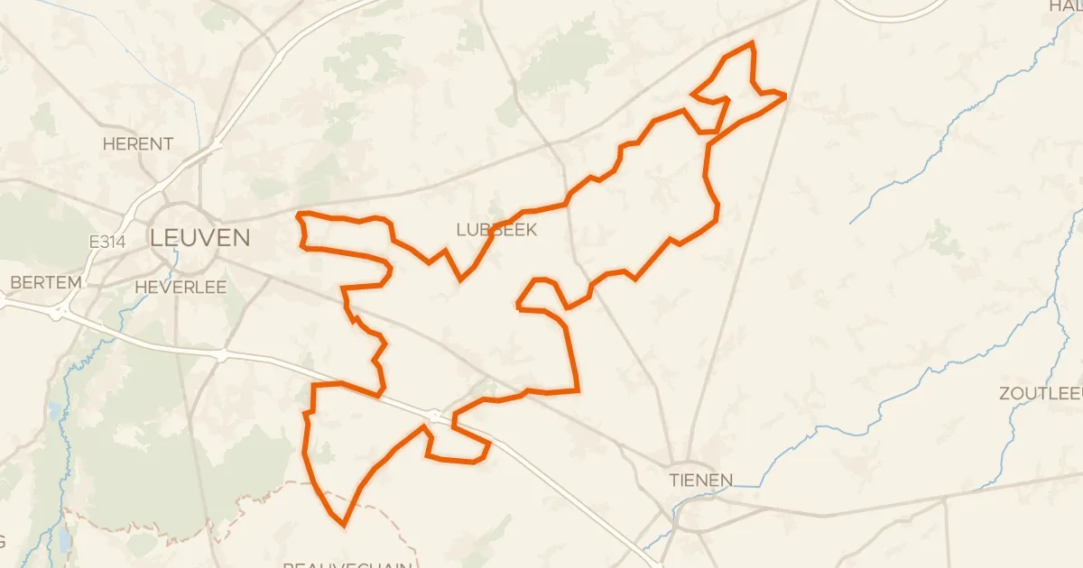 Map of the cycling route Georges Claesfietsroute 2