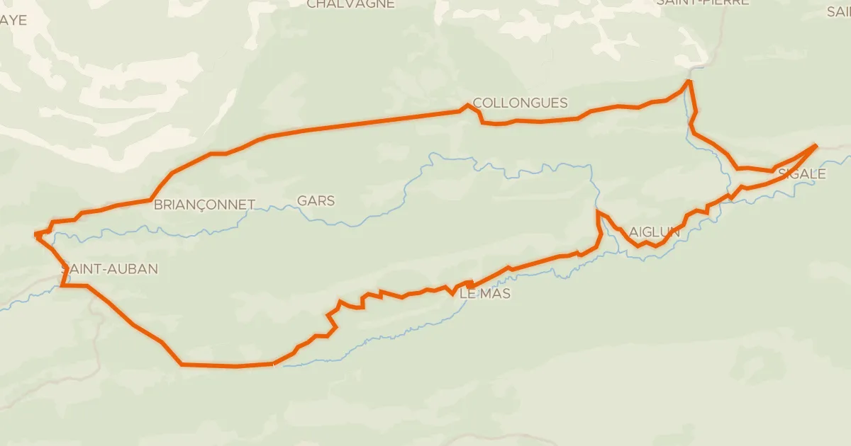 Kaart van de fietsroute Boucle d'Azur n°2 : La Route des Clues