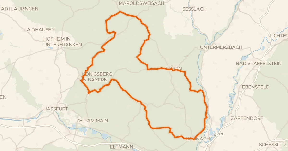 Kaart van de fietsroute Rondje langs de Burg Königsberg en Hohe Wann