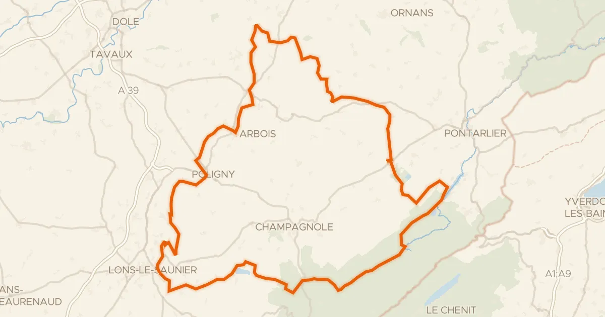 Map of the cycling route P’tite GTJ à vélo
