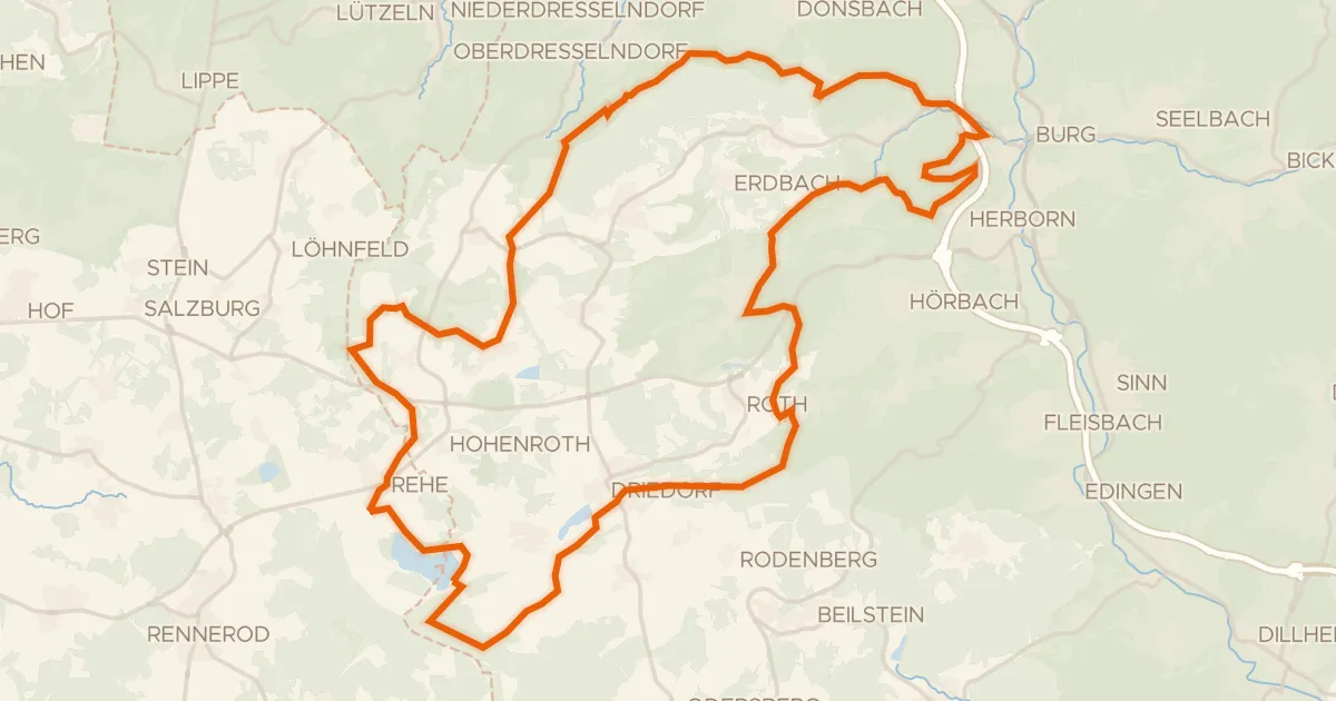 Kaart van de fietsroute Rondje Fuchskaute en Krombachtalsperre