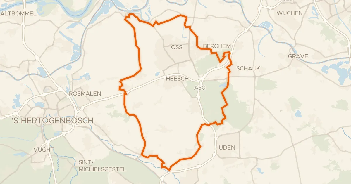Map of the cycling route Rondje Kilsdonkse Molen en De Maashorst