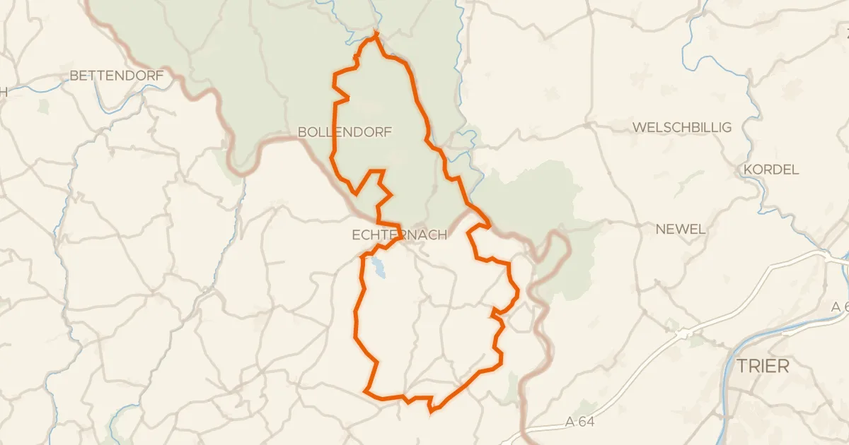 Kaart van de fietsroute Rondje Schloß Weilerbach en Schloss Holsthum
