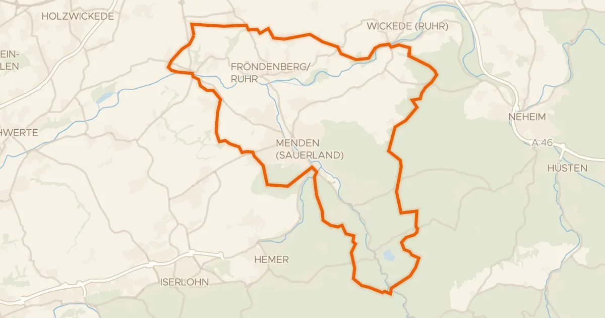 Map of the cycling route Rondje Haus Schoppe en Wulmke