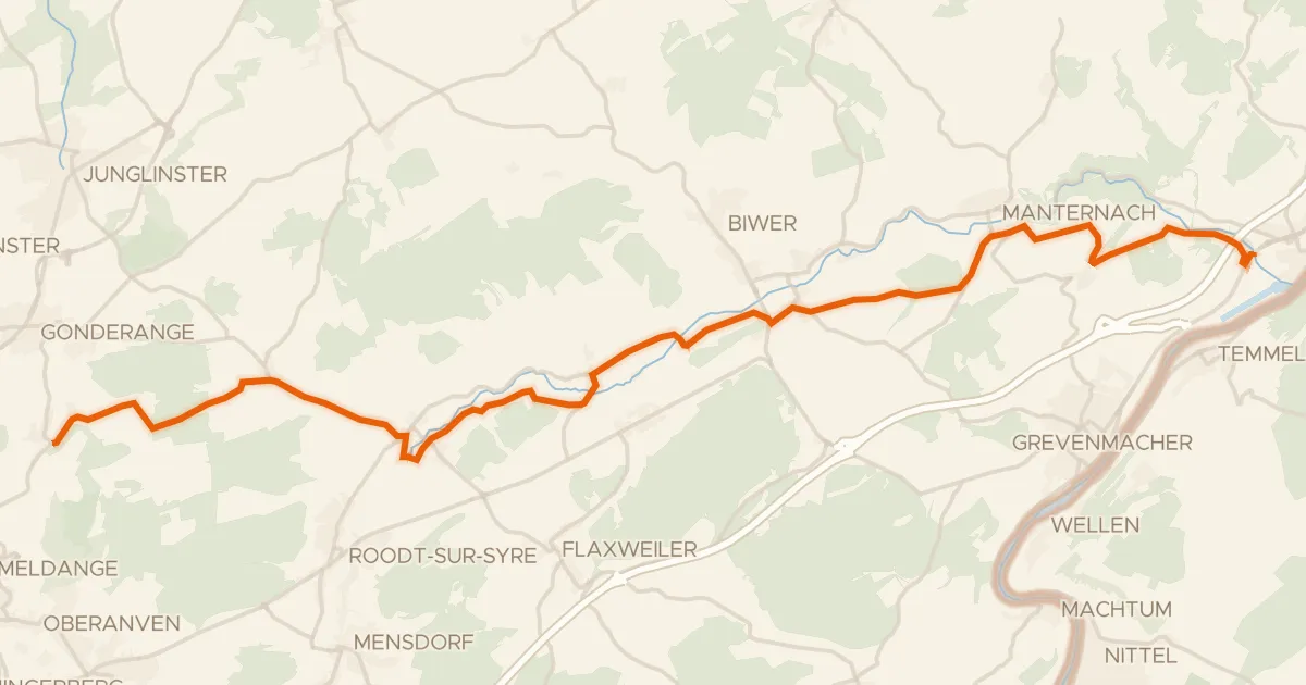 Map of the cycling route Piste cyclable de la Syre (PC 4)