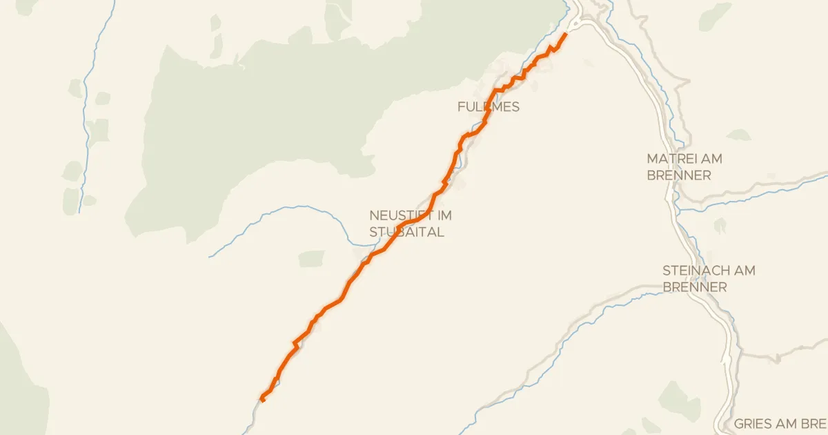 Kaart van de fietsroute Radroute 19 "Stubai Radweg"