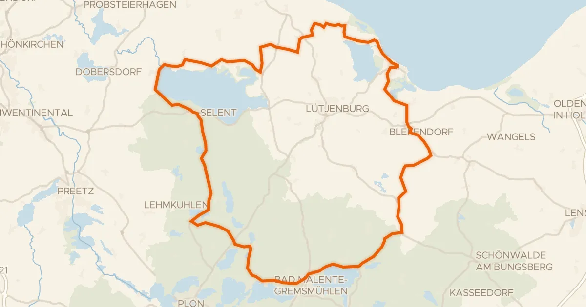 Map of the cycling route Rondje Blomenburg en Vogelfreistätte Lebrader Teich