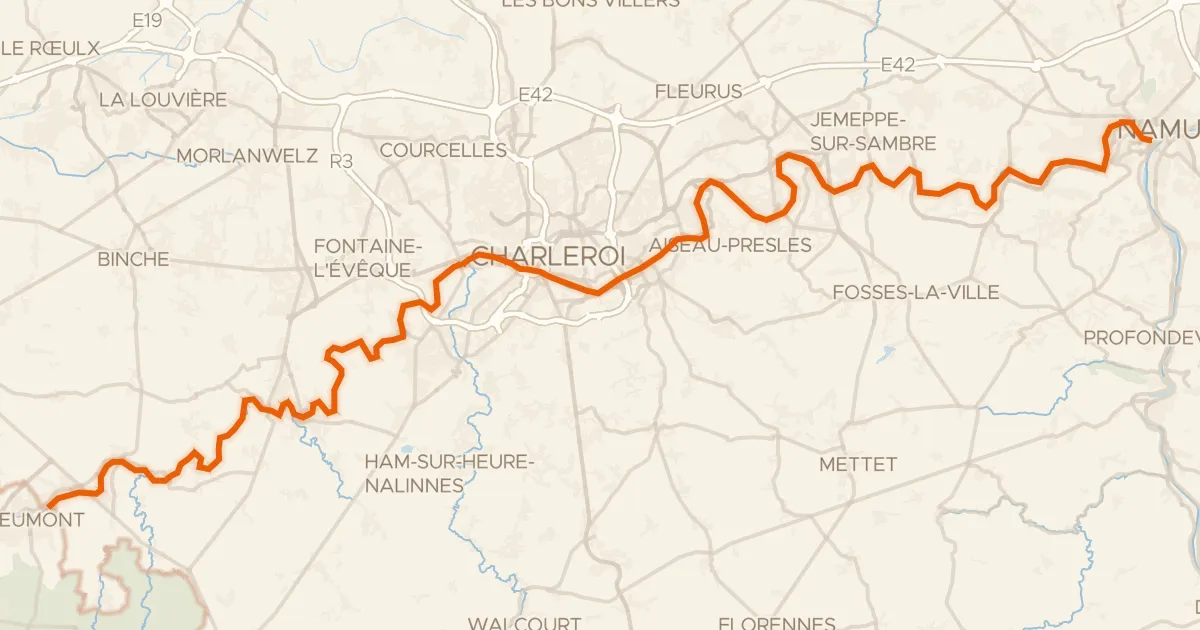 Map of the cycling route EuroVelo 3 - Pilgrim's Route - part Belgium 5