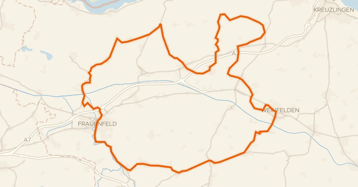 Map of the cycling route Hills between Murg and Thur