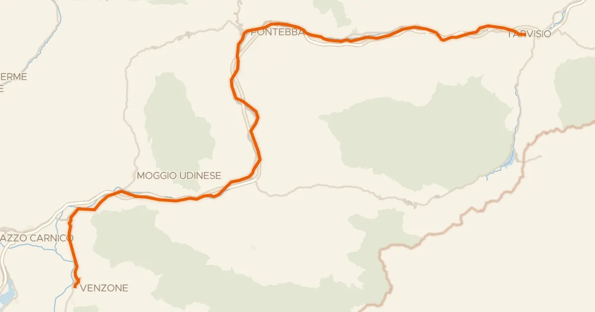 Map of the cycling route Alpe Adria Radweg Etappe 6