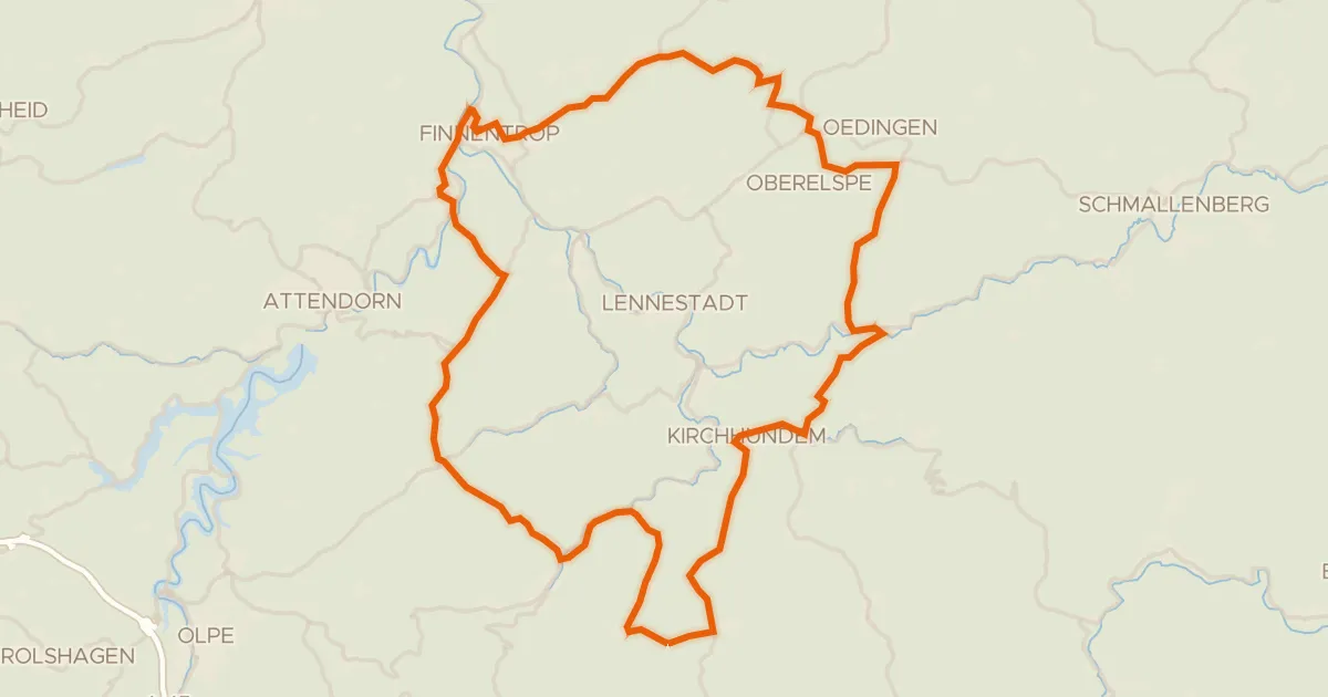Kaart van de fietsroute Rondje Ochsenburg en Burgruine Oedingen