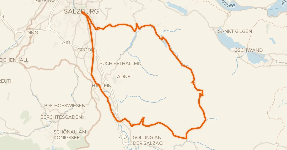 Map of the cycling route Graveltour Salzburg - Genneralm