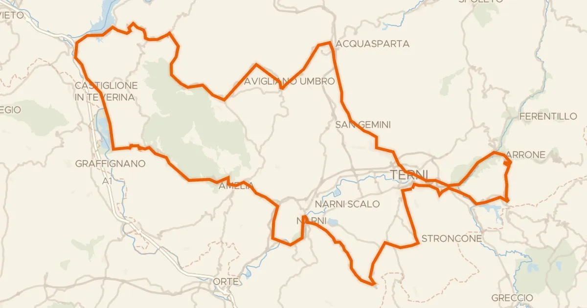 Map of the cycling route Grand Tour Rando Standard