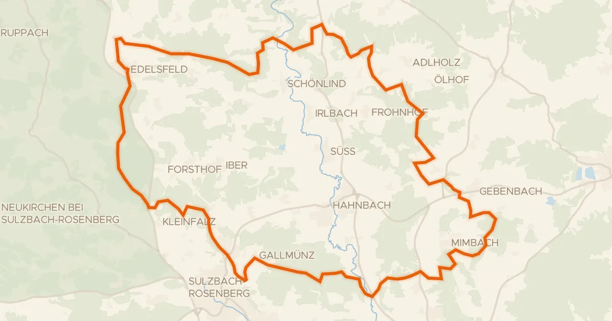 Map of the cycling route Rondje Wüstung Großenfalz en Vils