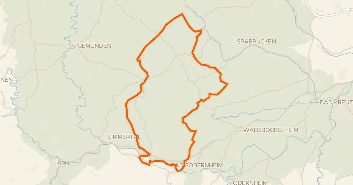 Kaart van de fietsroute Rondje Maasberg en Nahe