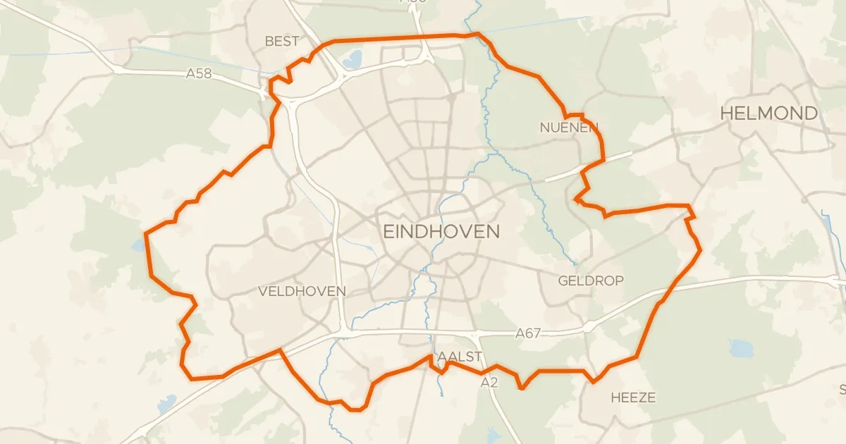 Kaart van de fietsroute Rondje Aalstermolen en Molenheide