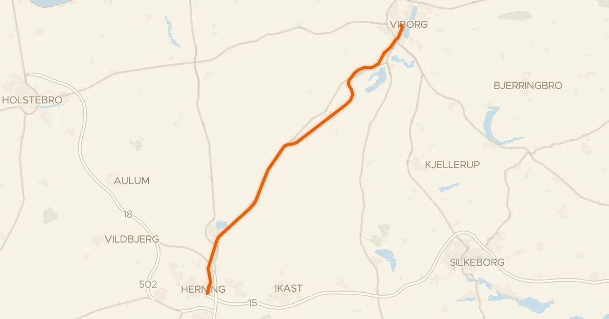 Kaart van de fietsroute Alhedestien