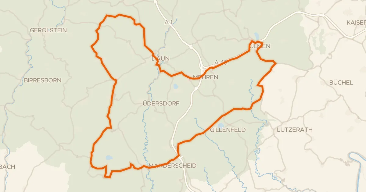 Map of the cycling route Rondje Dauner Maare en Burg Daun