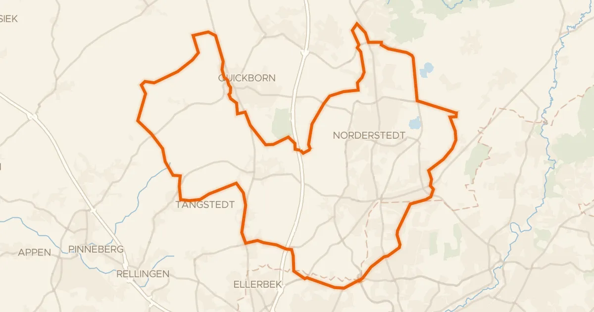 Kaart van de fietsroute Rondje Holmmoor en Meeschensee