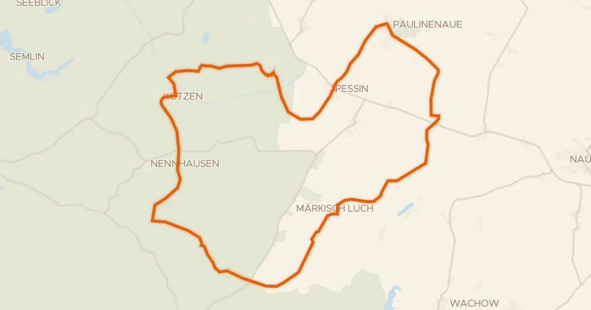 Map of the cycling route Rondje Schloss Ribbeck en Havelländisches Luch