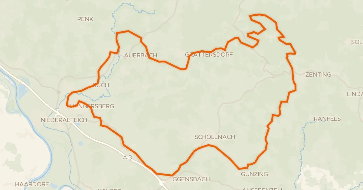 Kaart van de fietsroute Rondje Hoiberhügel en Schuttholzer Moor